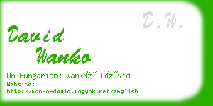 david wanko business card